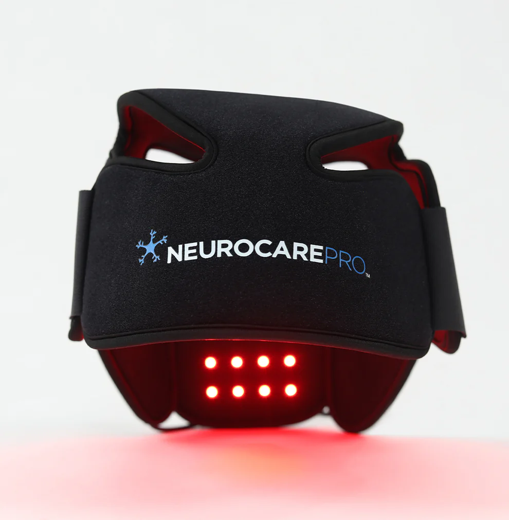 Neurocare Pro device with red lights on a white background